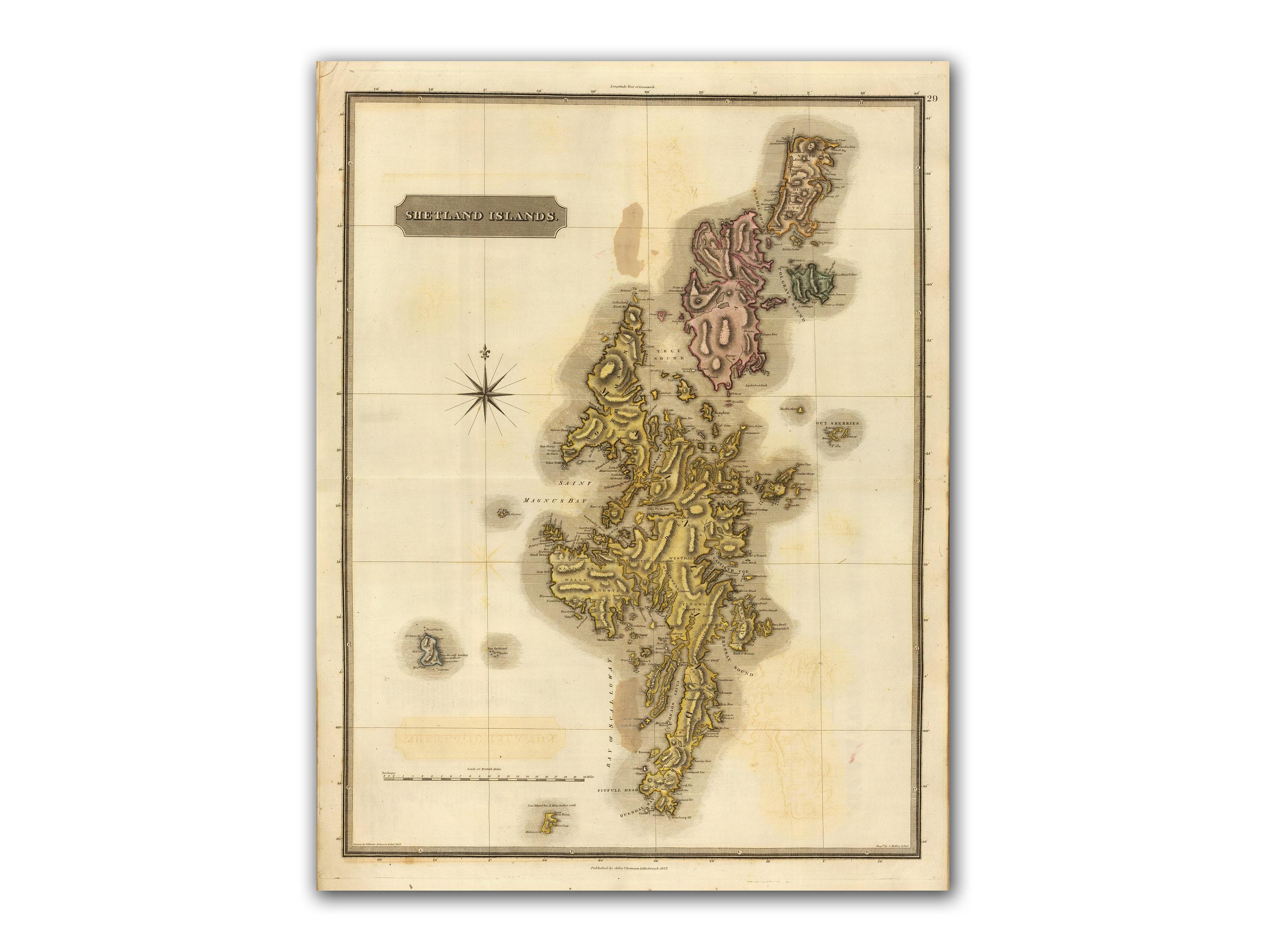 Shetland islands map - Etsy Schweiz